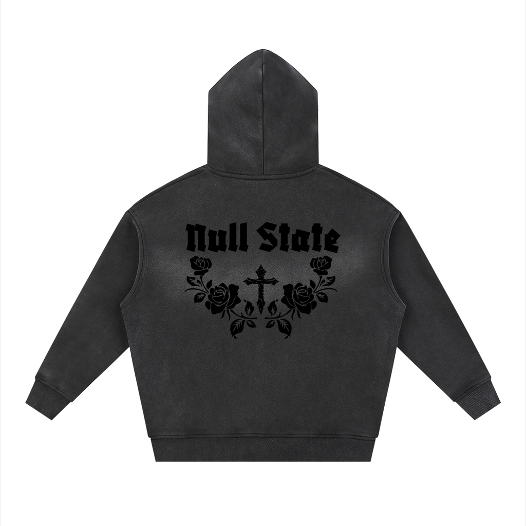 Sunfade Two-way Zipper Boxy Fleece Hoodie