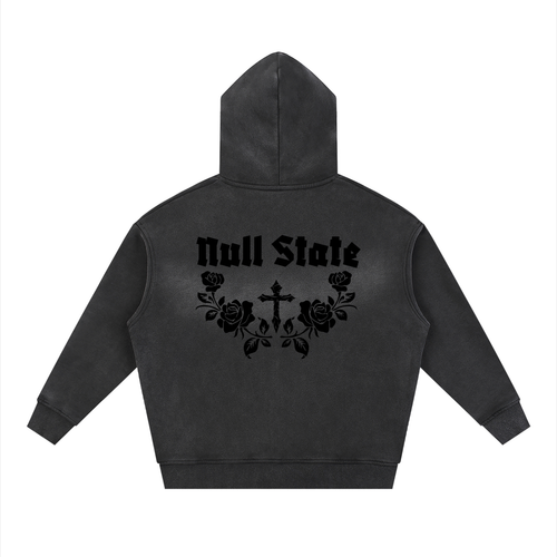 Sunfade Two-way Zipper Boxy Fleece Hoodie