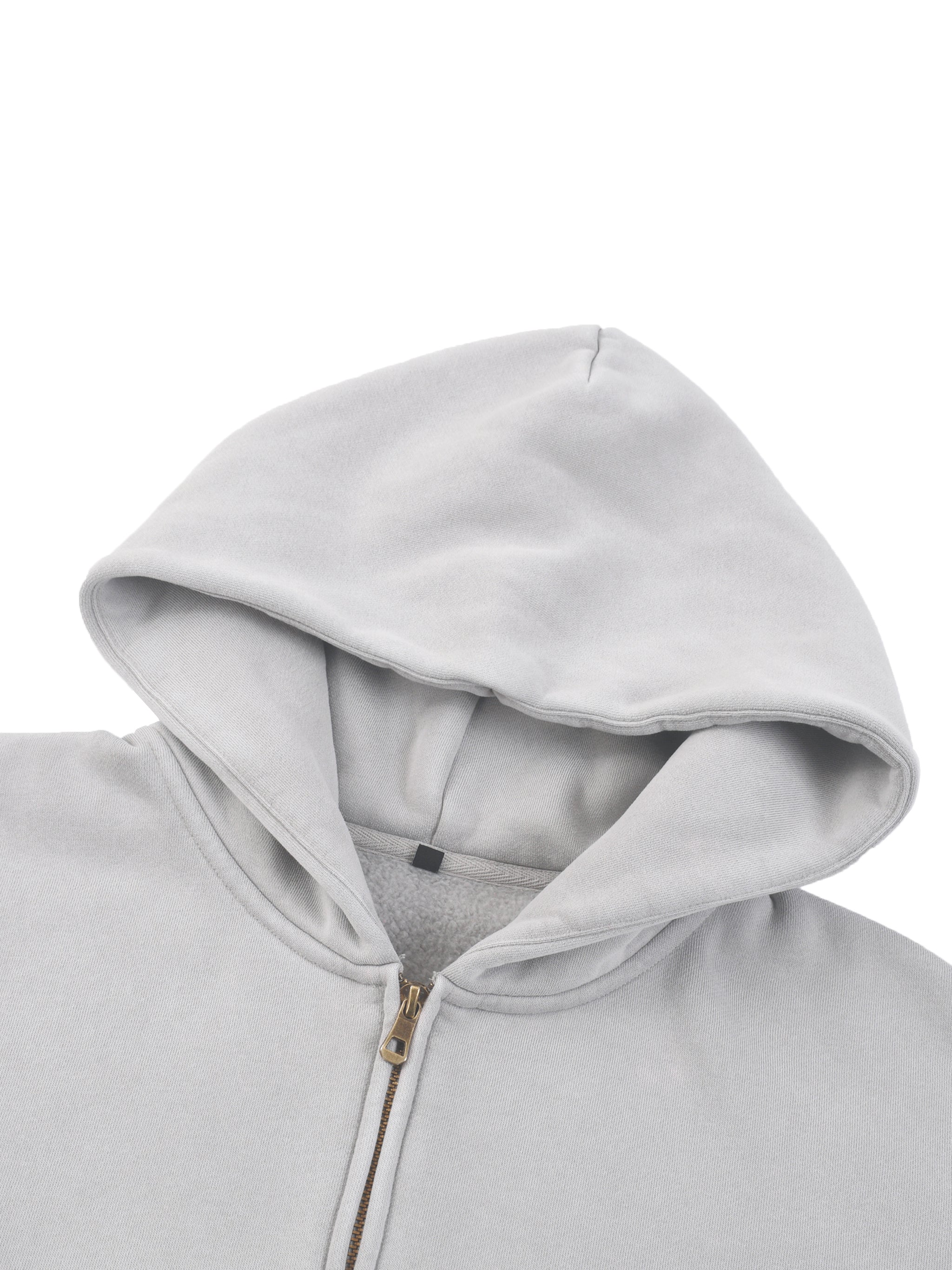 Sunfade Two-way Zipper Boxy Fleece Hoodie